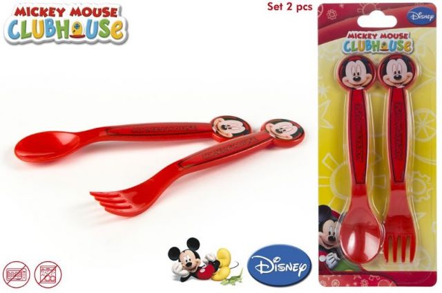 SET 2 CUBIERTOS PLASTICO MICKEY C/6UDS