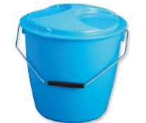 CUBO BASURA AZUL C/TAPA. DENOX 16 L 