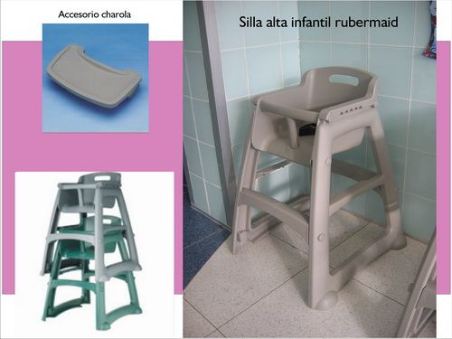 SILLA ALTA BEBÉ RUBBERMAID VERDE + BANDEJA