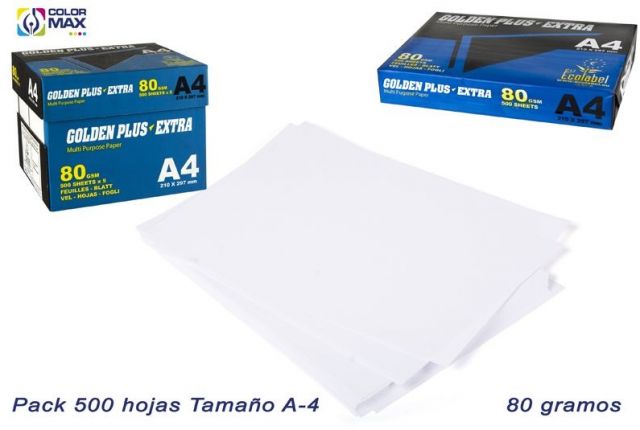 PACK 500 HOJAS A4 BLANCO FOTOCOPIA 80 GSM. 5 UDS