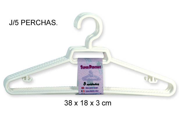 LOTE 5 PERCHAS ECO BLANCO