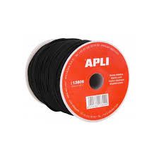 CORDON ELASTICO FINO APLI NEGRO 2MMX100M