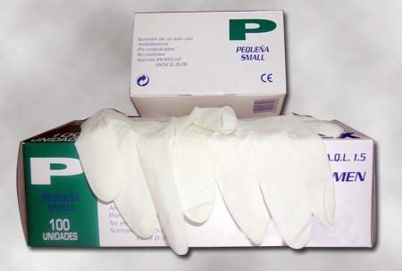 GUANTE LATEX C/POLVO T/P. 100 UD