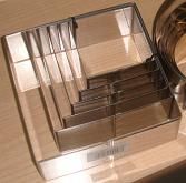 JUEGO 6 AROS/MOLDES INOX CUADRADO 