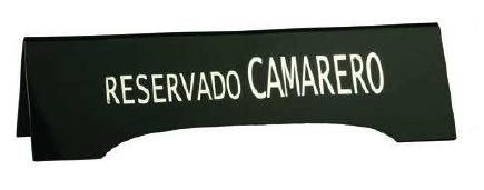 PLACA CAMARERO 28 x 8 CM. METACRILATO NEGRO