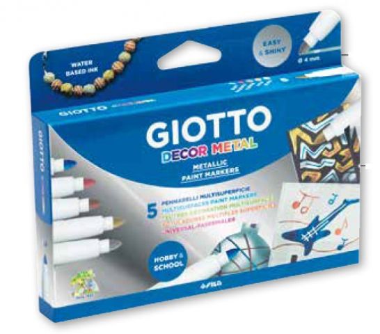 GIOTTO ROTULADORES DECOR METAL 5 UDS.